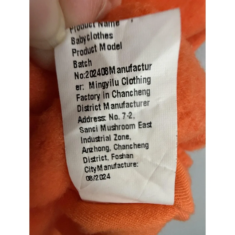 Clothing‎ Pumpkin Costume Unisex Baby Orange Fleece Hooded Romper Mingyilu